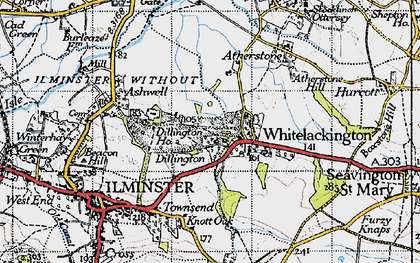 Old map of Dillington in 1945