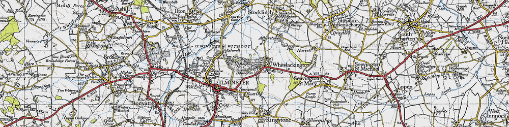 Old map of Dillington in 1945