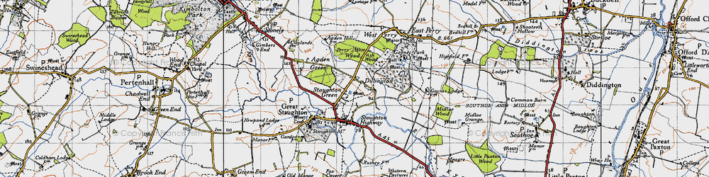 Old map of Dillington in 1946