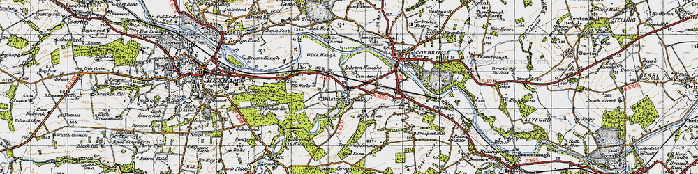 Old map of Dilston in 1947