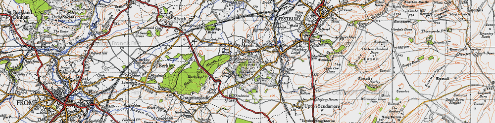 Old map of Dilton Marsh in 1946
