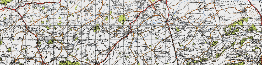 Old map of Dilwyn in 1947