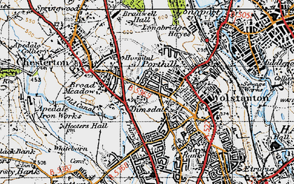 Old map of Dimsdale in 1946