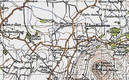 Old map of Y Ddôl in 1947