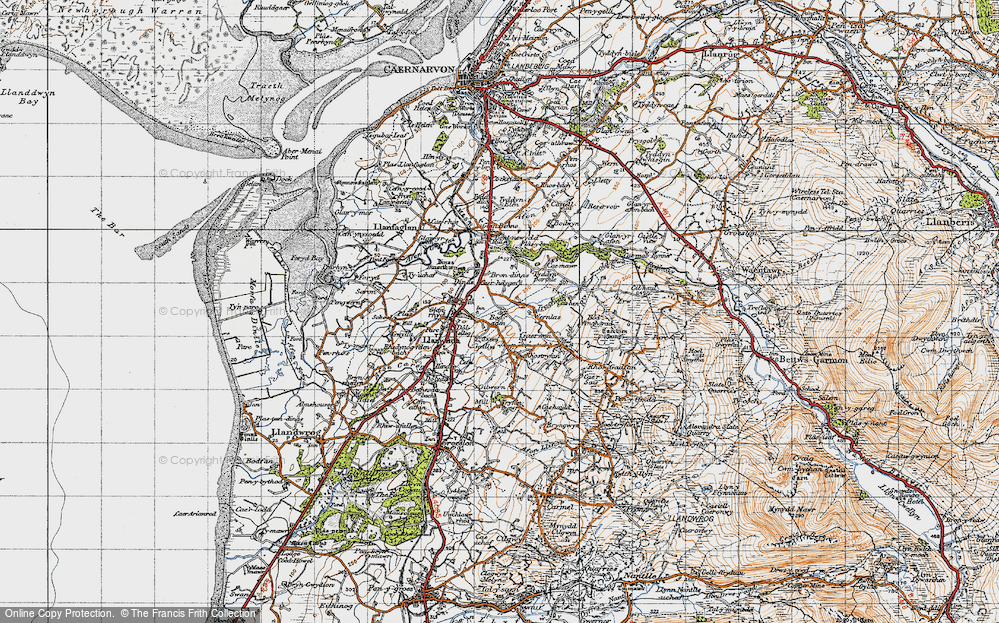 Old Map of Dinas, 1947 in 1947
