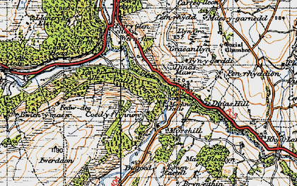 Old map of Dinas Mawr in 1947