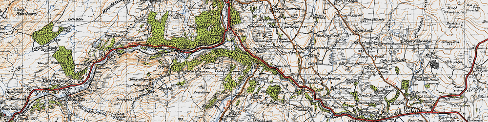 Old map of Dinas Mawr in 1947