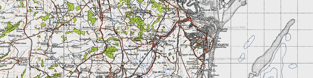 Old map of Dinas Powis in 1947