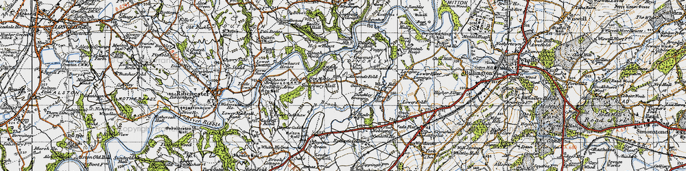 Old map of Dinckley in 1947