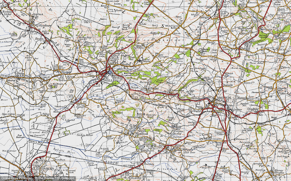 Old Map of Dinder, 1946 in 1946