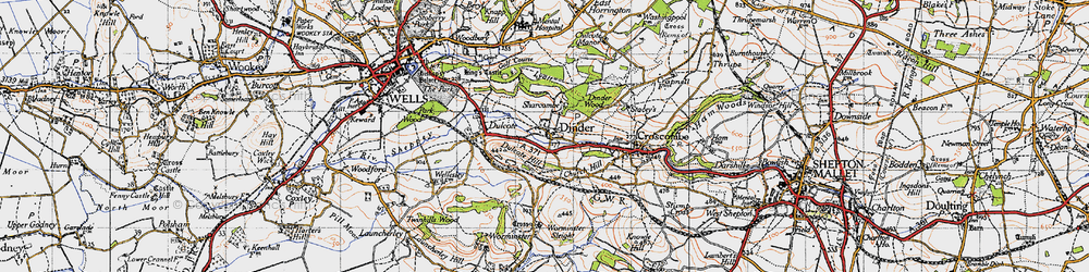 Old map of Dinder in 1946