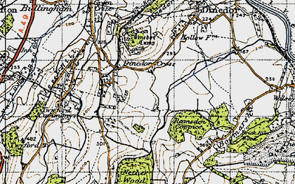 Old map of Dinedor Cross in 1947