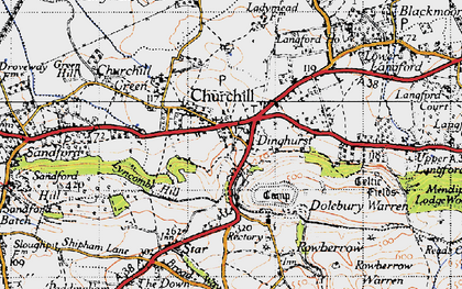 Old map of Dinghurst in 1946