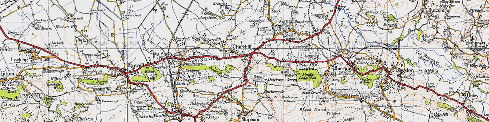 Old map of Dinghurst in 1946