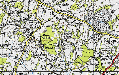 Old map of Dingleden in 1940
