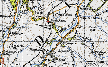 Old map of Dinlabyre in 1947
