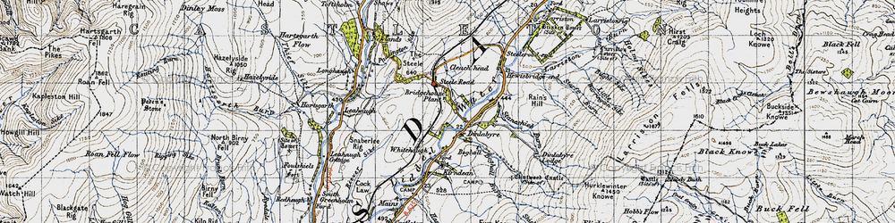 Old map of Boghall in 1947