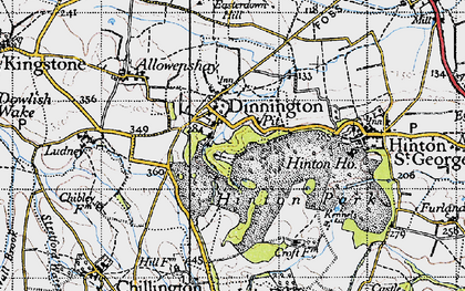 Old map of Dinnington in 1945