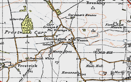 Old map of Toft Hill in 1947