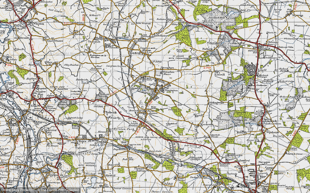 Old Map of Dinnington, 1947 in 1947