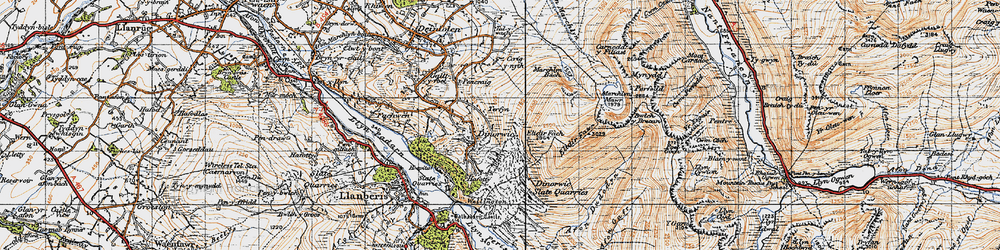 Old map of Afon Dudodyn in 1947