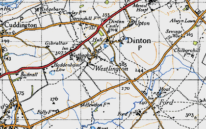 Old map of Dinton in 1946