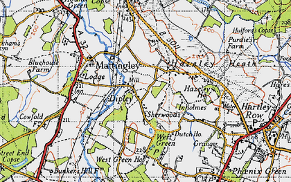 Old map of Dipley in 1940