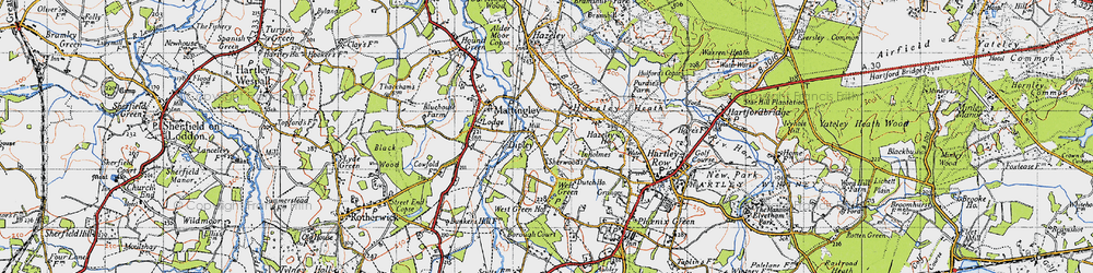 Old map of Dipley in 1940