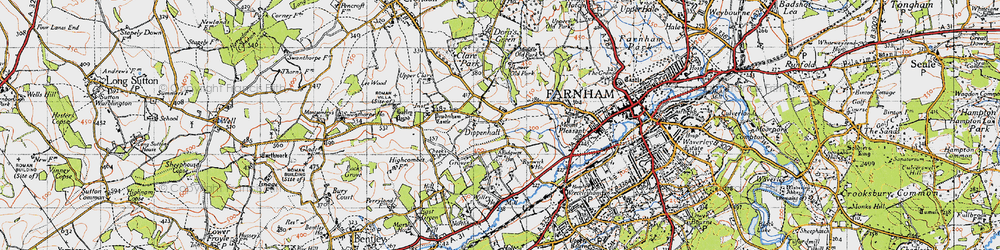 Old map of Dippenhall in 1940