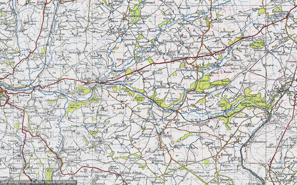 Old Map of Historic Map covering Blackdown Wood in 1946