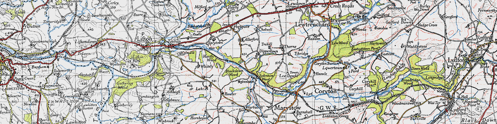 Old map of Allerford in 1946