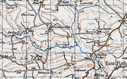 Old map of Dipple in 1946