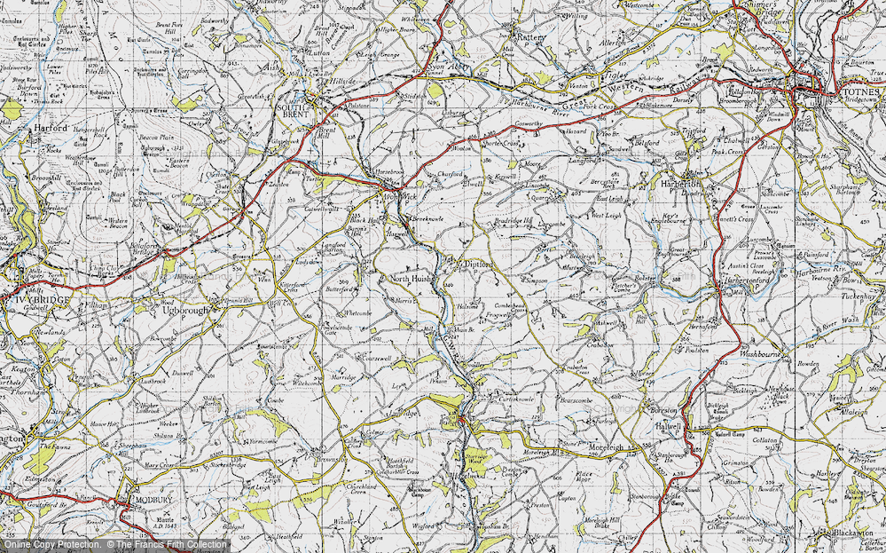 Old Map of Historic Map covering Bradridge Ho in 1946
