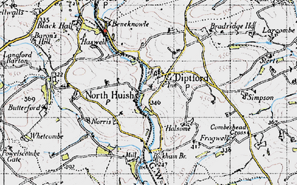 Old map of Bickham Br in 1946