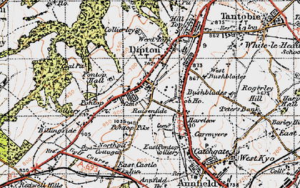 Old map of Dipton in 1947