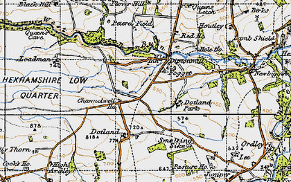 Old map of Diptonmill in 1947