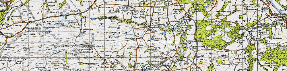 Old map of Diptonmill in 1947