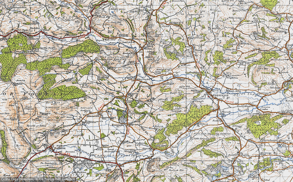 Old Map of Historic Map covering Beggar's Bush in 1947