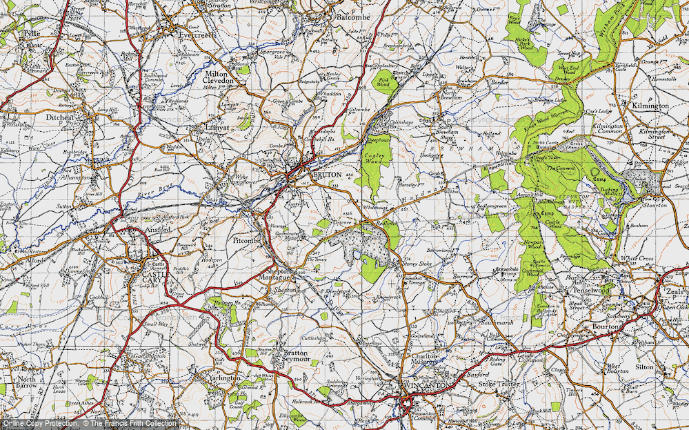 Old Map of Discove, 1945 in 1945