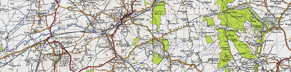 Old map of Discove in 1945