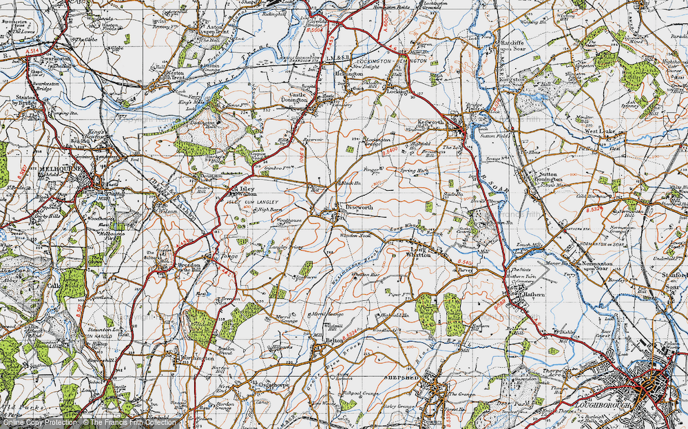 Old Map of Historic Map covering Westmeadow Brook in 1946
