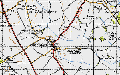 Old map of Dishforth in 1947