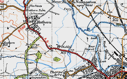 Old map of Dishley in 1946