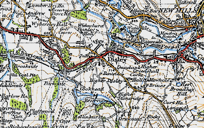 Old map of Disley in 1947