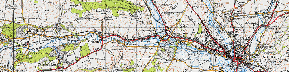 Old map of Ditchampton in 1940
