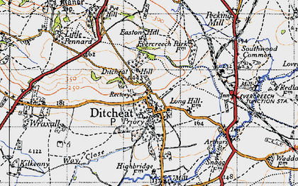 Old map of Ditcheat in 1946