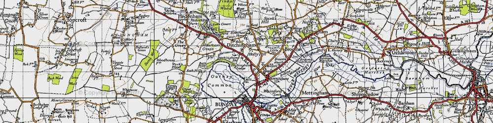 Old map of Bath Hills in 1946