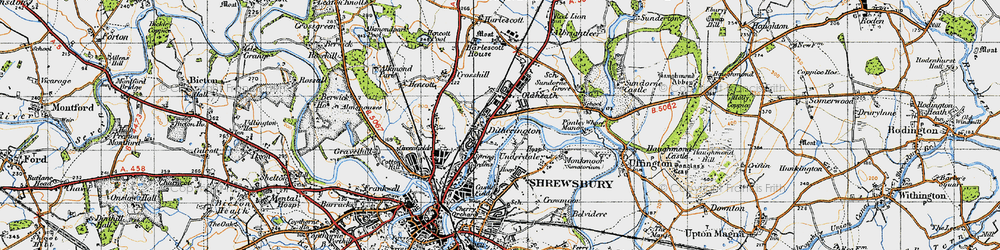 Old map of Ditherington in 1947