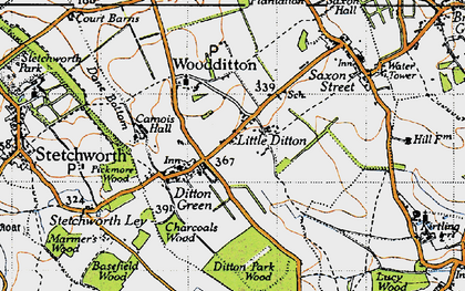 Old map of Basefield Wood in 1946