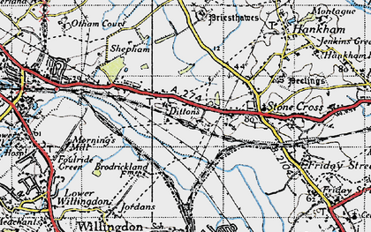 Old map of 1066 Country Walk in 1940